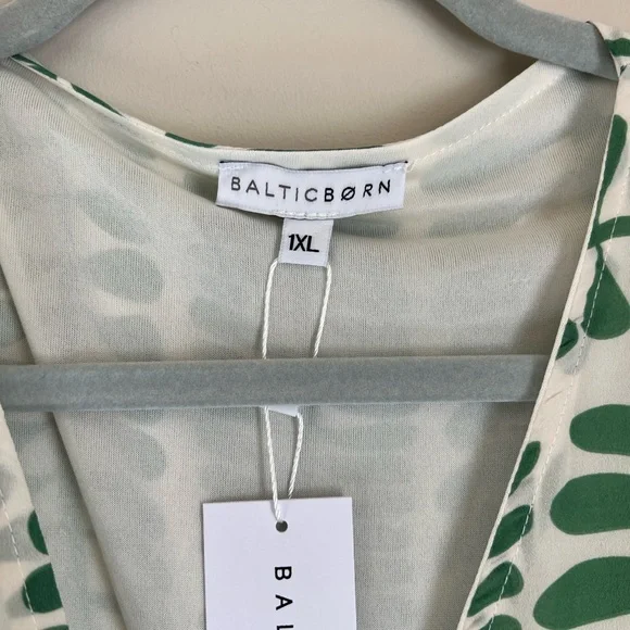 Baltic Born Kimono Midi Dress Green Print NWT Size 1XL - Picture 7 of 13